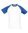 11190 Funky SOL'S Funky Contrast Baseball T-Shirt White / Royal Blue colour image